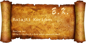Balajti Koridon névjegykártya